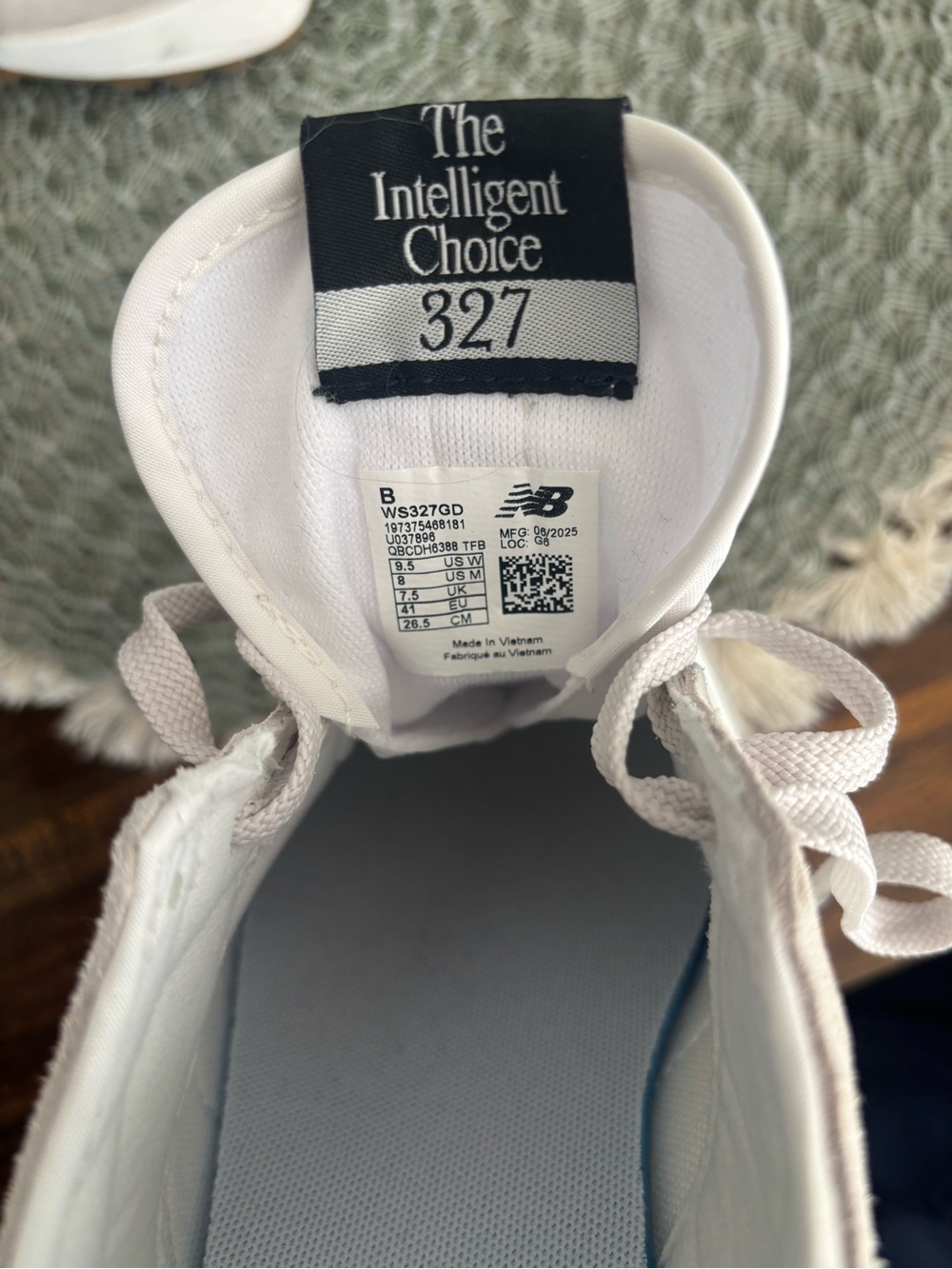 New Balance White & Beige 327 Sneakers - Picture 4 of 8